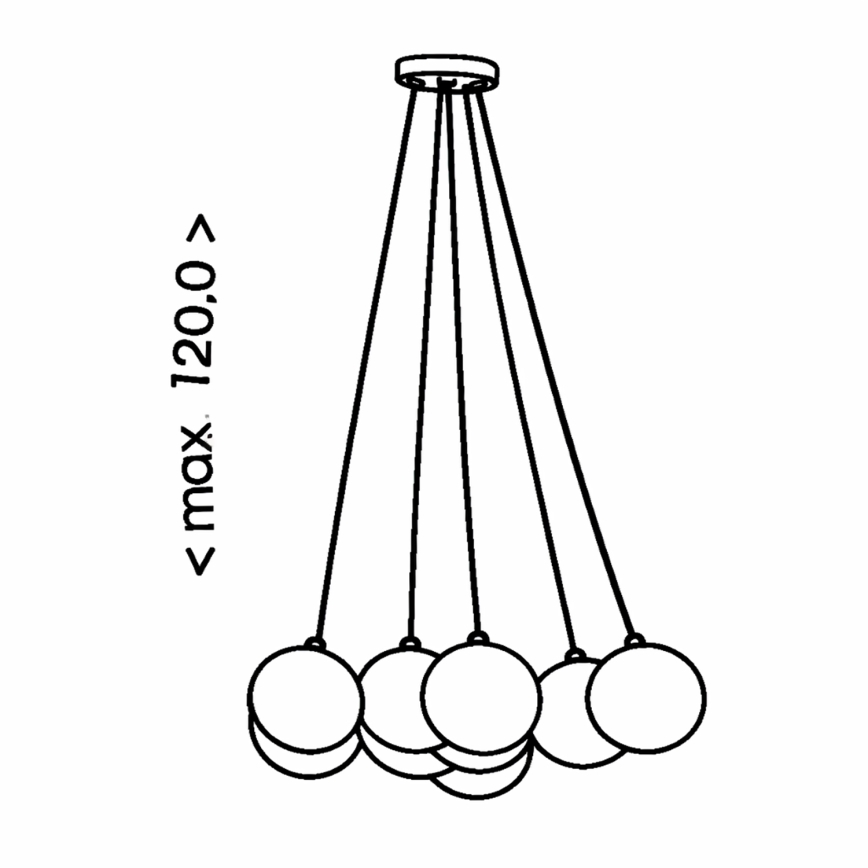 Brilagi - Pendel med ledning GLOBE 10xE14/15W/230V hvid