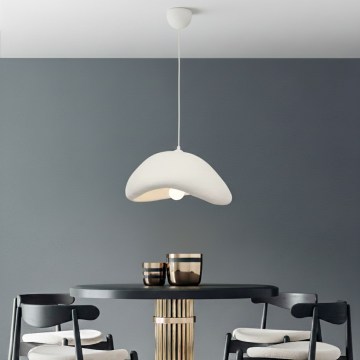 Brilagi - Pendel med ledning LUNA 1xE27/40W/230V Ø 42 cm hvid