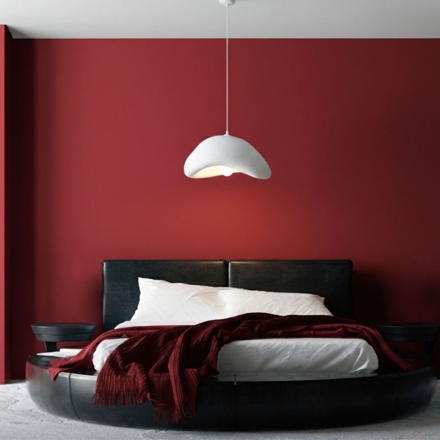 Brilagi - Pendel med ledning LUNA 1xE27/40W/230V Ø 42 cm hvid