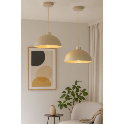 Brilagi - Pendel med ledning MOON 1xE27/60W/230V Ø 30 cm beige/guld