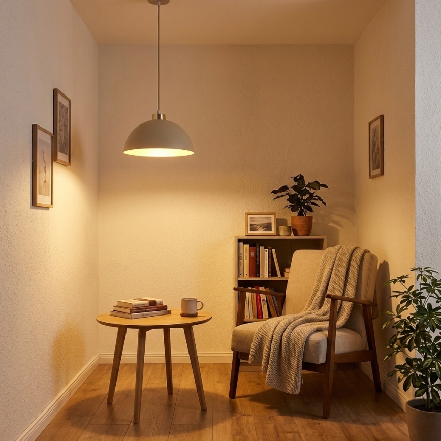 Brilagi - Pendel med ledning MOON 1xE27/60W/230V Ø 30 cm beige/guld