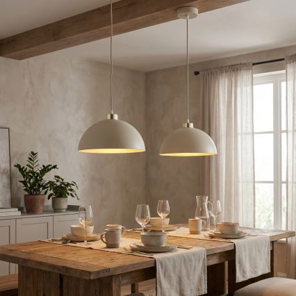 Brilagi - Pendel med ledning MOON 1xE27/60W/230V Ø 30 cm beige/guld