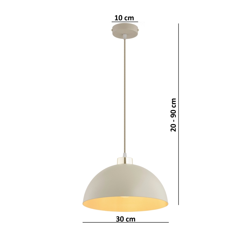Brilagi - Pendel med ledning MOON 1xE27/60W/230V Ø 30 cm beige/guld