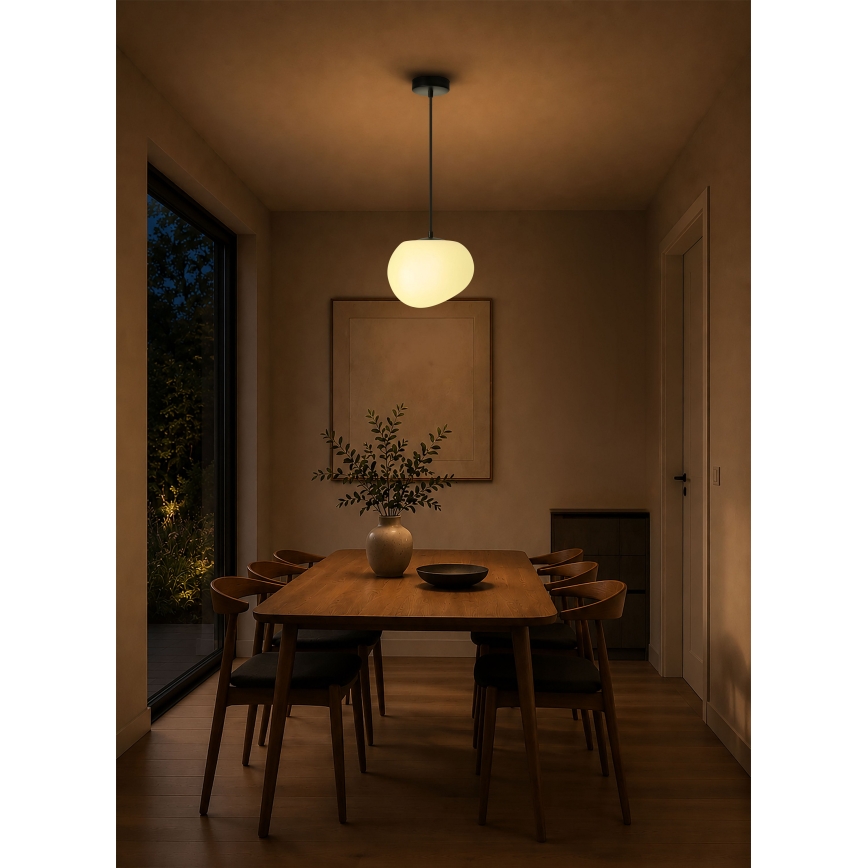 BRILAGI - Pendel med ledning PEBBLES 1xE27/40W/230V Ø 20 cm sort