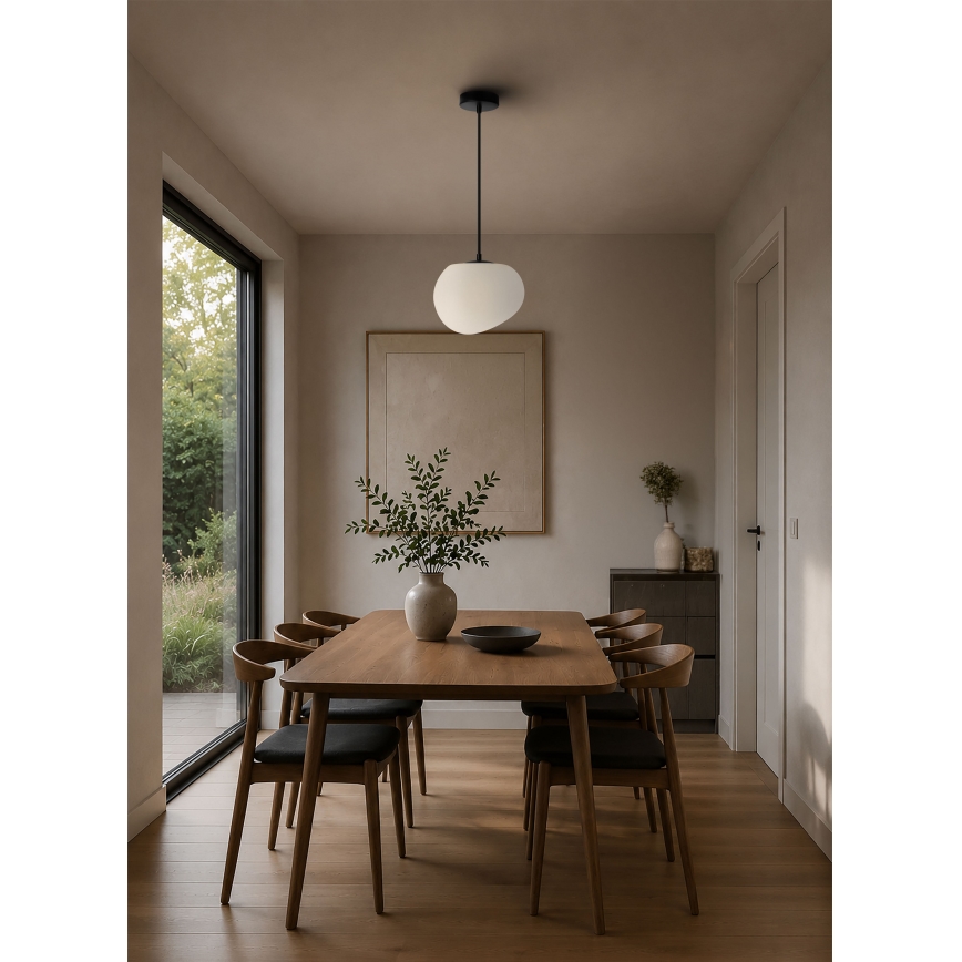 BRILAGI - Pendel med ledning PEBBLES 1xE27/40W/230V Ø 20 cm sort
