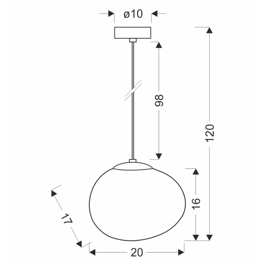 BRILAGI - Pendel med ledning PEBBLES 1xE27/40W/230V Ø 20 cm sort