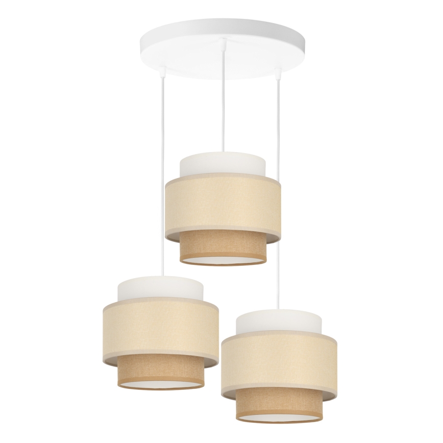 Brilagi - Pendel med ledning RESNA 3xE27/60W/230V Ø 45 cm creme/beige