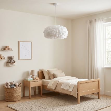 Brilagi - Pendel med ledning SOLEAIR 1xE27/60W/230V Ø 45 cm hvid