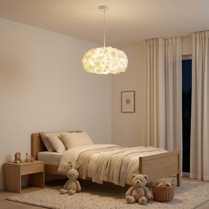 Brilagi - Pendel med ledning SOLEAIR 1xE27/60W/230V Ø 45 cm hvid
