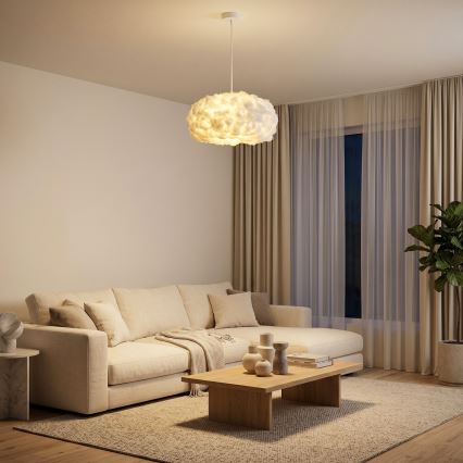 Brilagi - Pendel med ledning SOLEAIR 1xE27/60W/230V Ø 45 cm hvid
