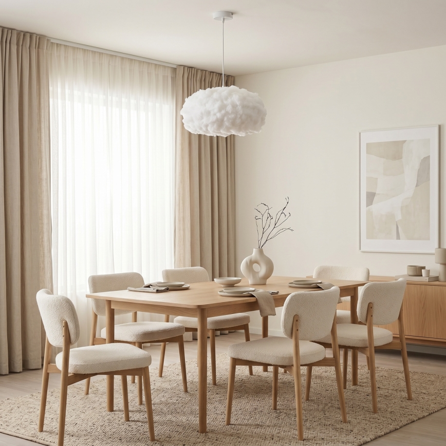 Brilagi - Pendel med ledning SOLEAIR 1xE27/60W/230V Ø 45 cm hvid