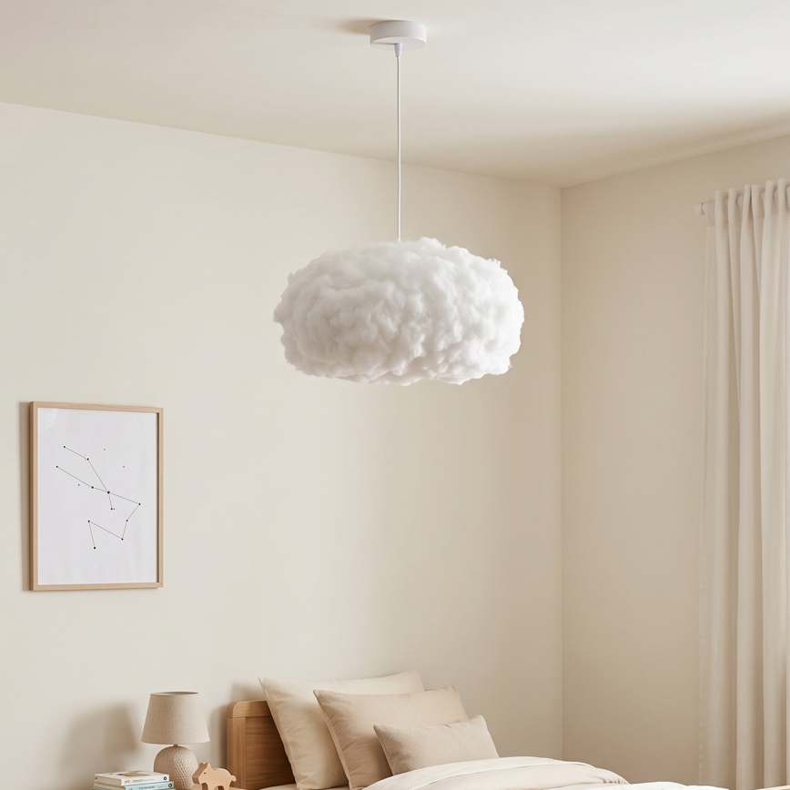 Brilagi - Pendel med ledning SOLEAIR 1xE27/60W/230V Ø 45 cm hvid