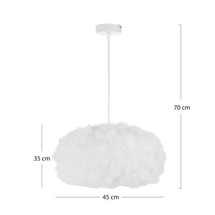 Brilagi - Pendel med ledning SOLEAIR 1xE27/60W/230V Ø 45 cm hvid