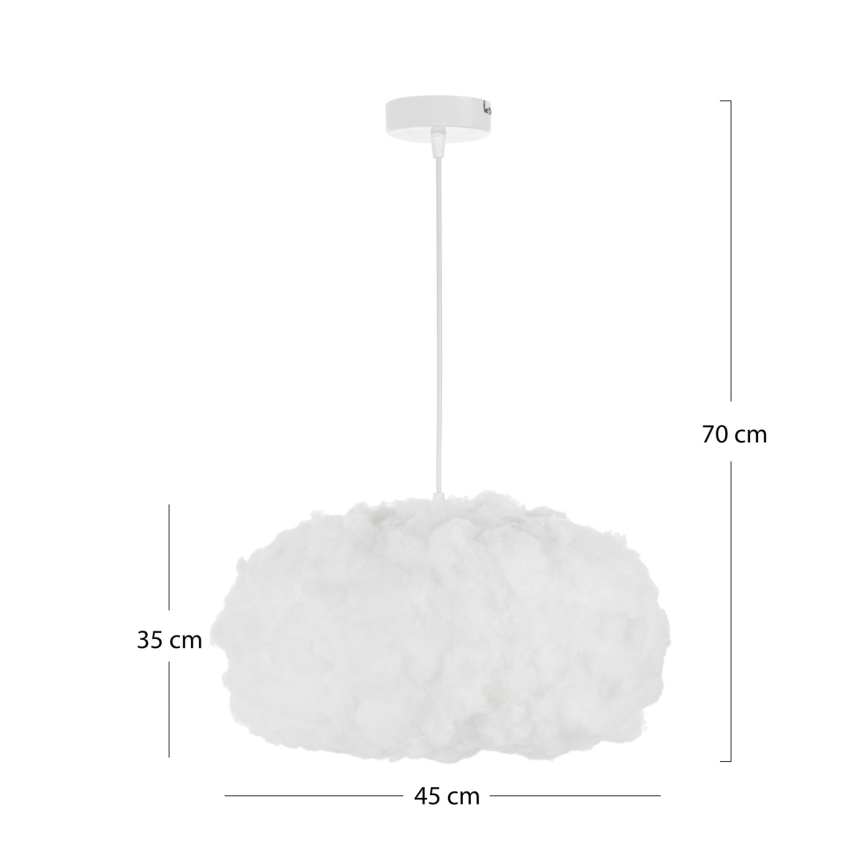 Brilagi - Pendel med ledning SOLEAIR 1xE27/60W/230V Ø 45 cm hvid
