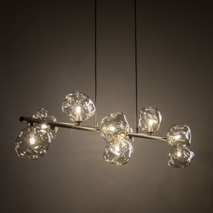 Brilagi - Pendel med ledning VULCANO 9xG9/8W/230V brun/røget beige