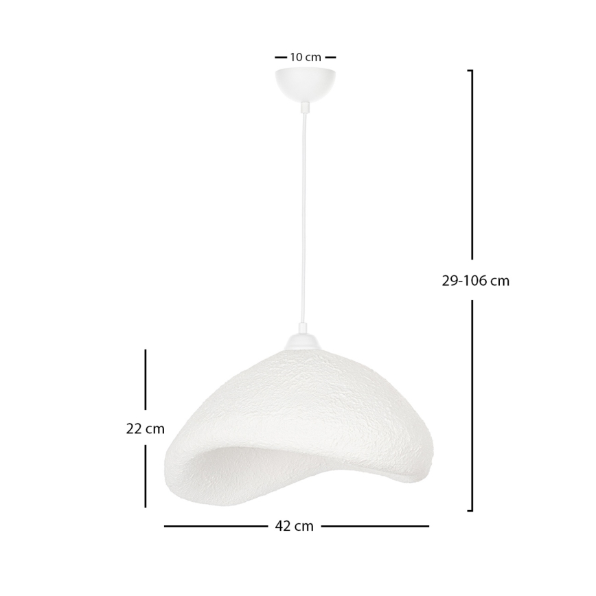 Brilagi - Pendel med ledning WABI SABI 1xE27/40W/230V Ø 42 cm hvid