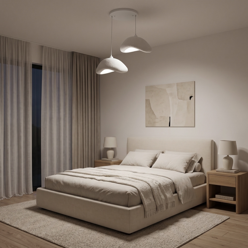 Brilagi - Pendel med ledning WABI SABI 2xE27/40W/230V Ø 74 cm hvid