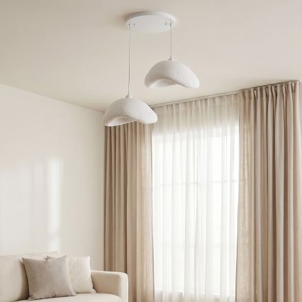 Brilagi - Pendel med ledning WABI SABI 2xE27/40W/230V Ø 74 cm hvid