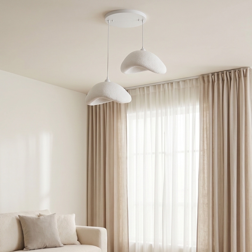 Brilagi - Pendel med ledning WABI SABI 2xE27/40W/230V Ø 74 cm hvid