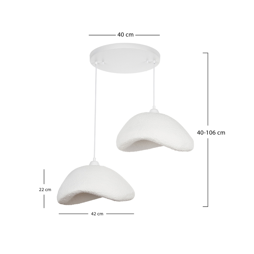 Brilagi - Pendel med ledning WABI SABI 2xE27/40W/230V Ø 74 cm hvid
