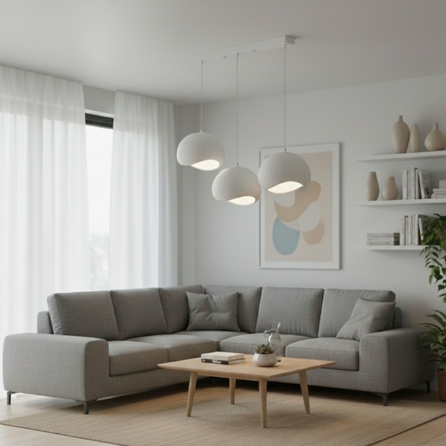 Brilagi - Pendel med ledning WABI SABI 3xE27/40W/230V hvid