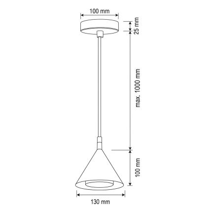 Brilagi - Pendel med wire CONE SINGLE 1xGX53/15W/230V beige