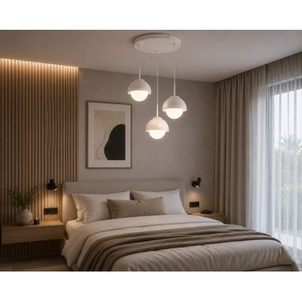 BRILAGI - Pendel med wire COSMO 3xE27/60W/230V hvid