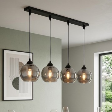 Brilagi - Pendel med wire DIOR 4xE27/60W/230V sort/røggrå