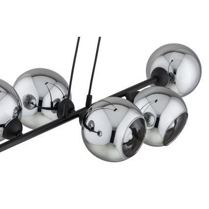Brilagi - Pendel med wire DIOR 6xE27/60W/230V sort/røggrå