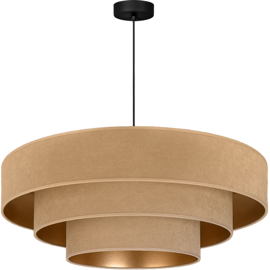 Brilagi - Pendel med wire LUNETA, 3 x E27-sokkel, maks. 60 W, 230 V, Ø 80 cm, beige/guld