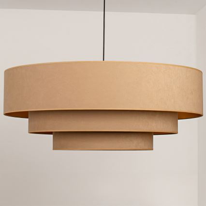 Brilagi - Pendel med wire LUNETA, 3 x E27-sokkel, maks. 60 W, 230 V, Ø 80 cm, beige/guld