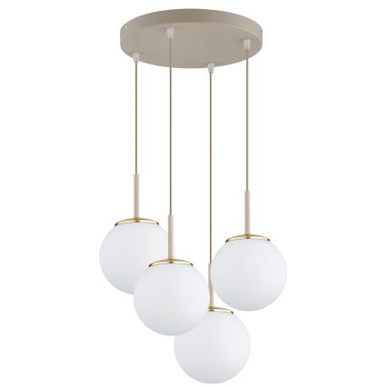 Brilagi - Pendel med wire MILO ECRU 4xE27/60W/230V beige/guld