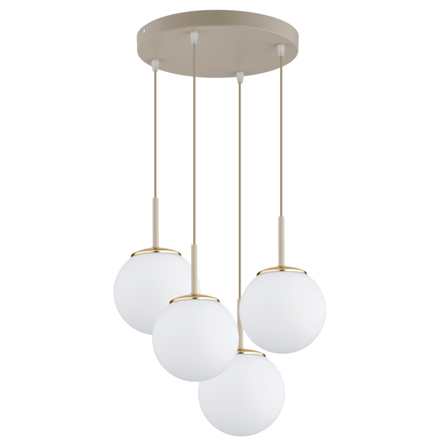 Brilagi - Pendel med wire MILO ECRU 4xE27/60W/230V beige/guld
