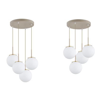 Brilagi - Pendel med wire MILO ECRU 4xE27/60W/230V beige/guld