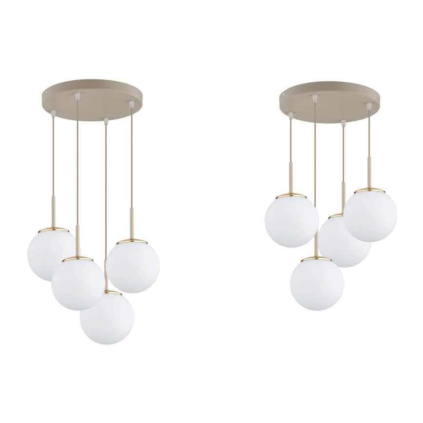 Brilagi - Pendel med wire MILO ECRU 4xE27/60W/230V beige/guld