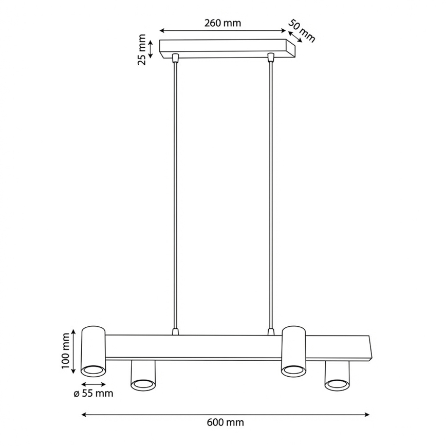 BRILAGI - Pendel med wire SELE 4xGU10/30W/230V hvid