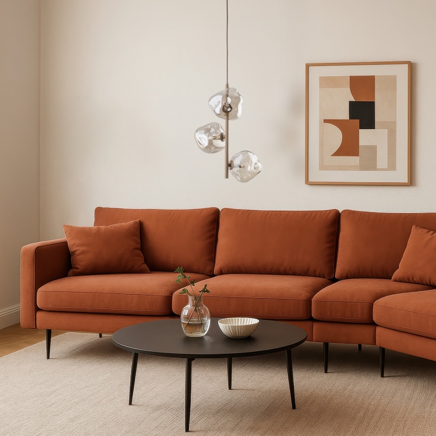 Brilagi - Pendel med wire VULCANO 3xG9/8W/230V beige/røget beige