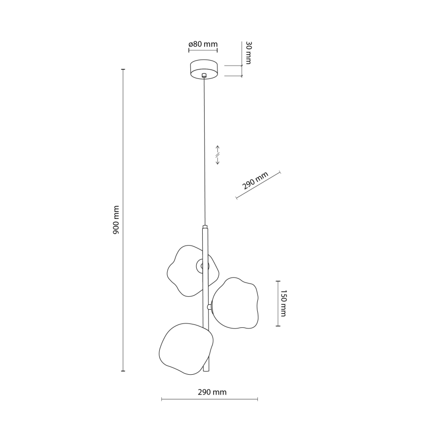 Brilagi - Pendel med wire VULCANO 3xG9/8W/230V beige/røget beige