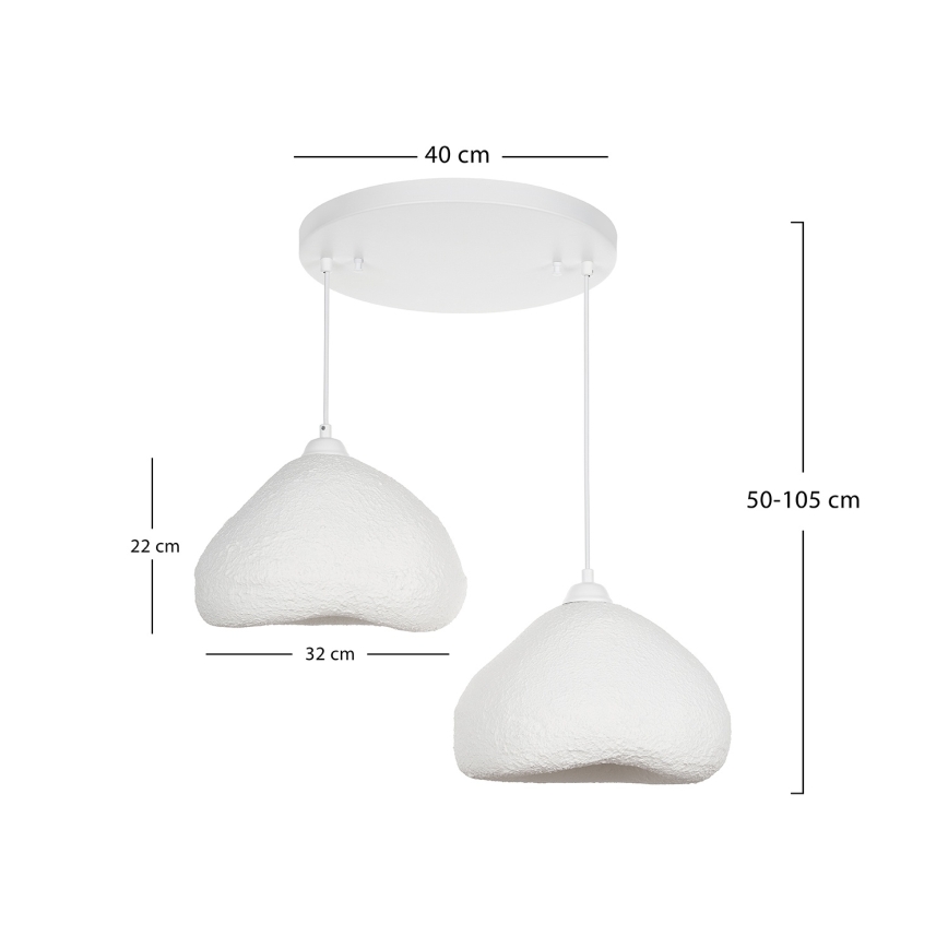 Brilagi - Pendel med wire WABI SABI 2xE27/40W/230V Ø 45 cm hvid