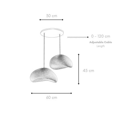 Brilagi - Pendel med wire WABI SABI 2xE27/40W/230V Ø 60 cm hvid