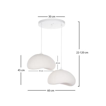Brilagi - Pendel med wire WABI SABI 2xE27/40W/230V Ø 60 cm hvid