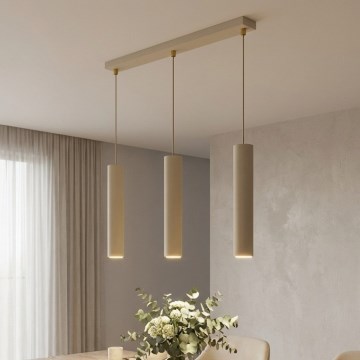 Brilagi - Pendel med wireophæng 3xGU10/15W/230V beige/guld