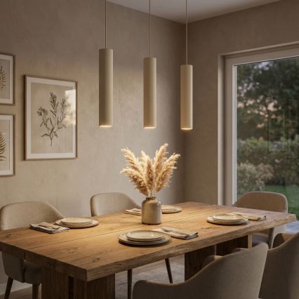 Brilagi - Pendel med wireophæng 3xGU10/15W/230V beige/guld