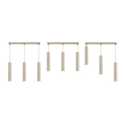 Brilagi - Pendel med wireophæng 3xGU10/15W/230V beige/guld