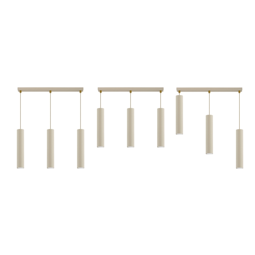 Brilagi - Pendel med wireophæng 3xGU10/15W/230V beige/guld