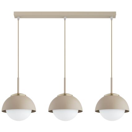 Brilagi - Pendel med wireophæng COSMO 3xE27/60W/230V beige/guld