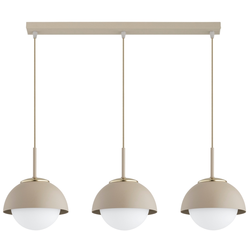 Brilagi - Pendel med wireophæng COSMO 3xE27/60W/230V beige/guld