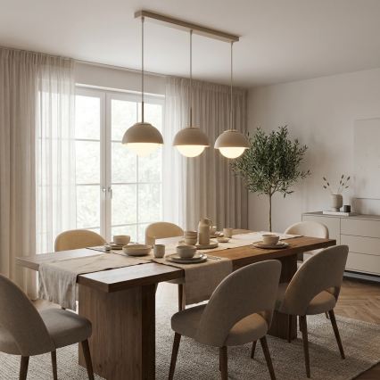 Brilagi - Pendel med wireophæng COSMO 3xE27/60W/230V beige/guld