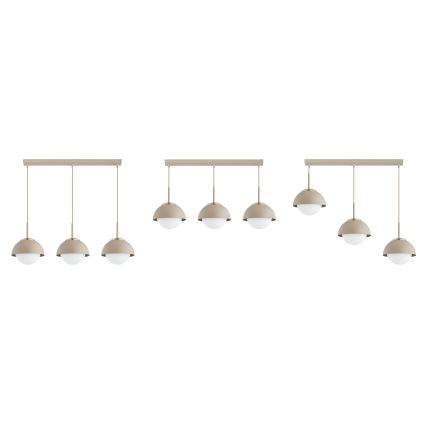 Brilagi - Pendel med wireophæng COSMO 3xE27/60W/230V beige/guld