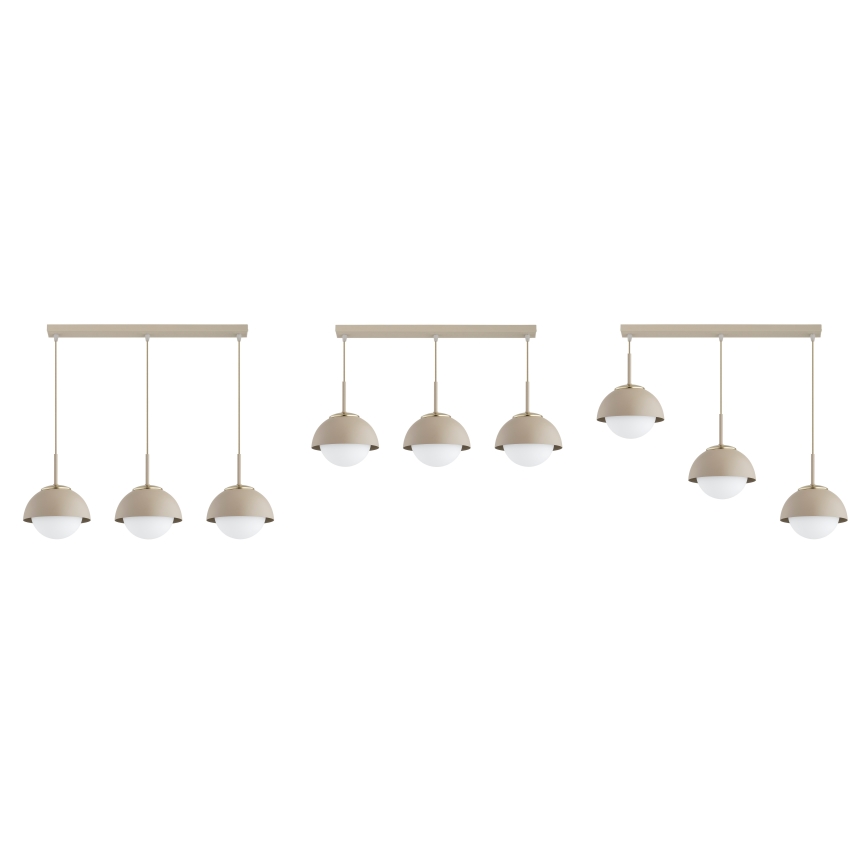 Brilagi - Pendel med wireophæng COSMO 3xE27/60W/230V beige/guld
